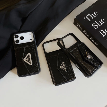 Pra Black Logo Card Bag iPhone Case