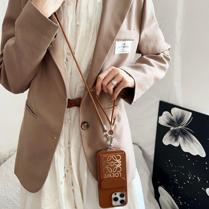 Loe Black & Brown Card Bag Crossbody iPhone Case