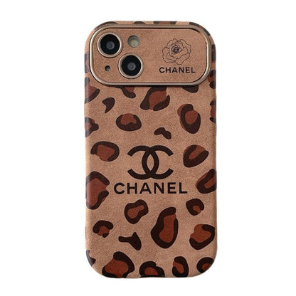 CC Brown Color Leather iPhone Case