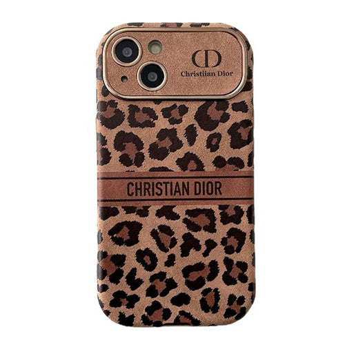 CD Brown Color Leather iPhone Case