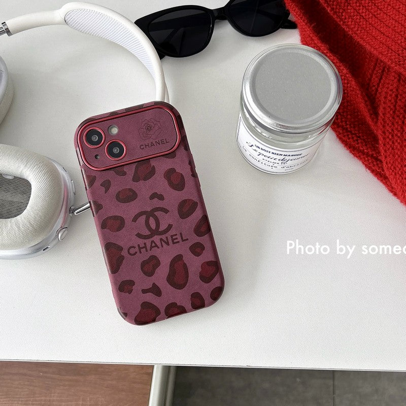 CC Purple Color Leather iPhone Case