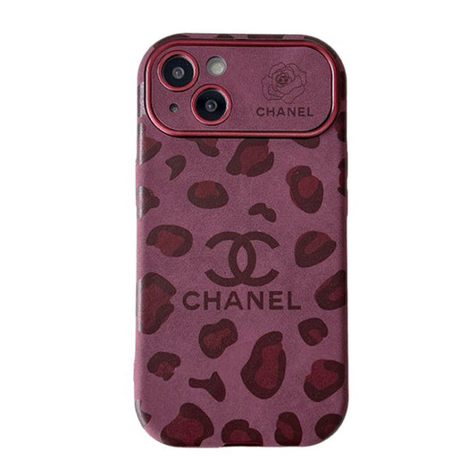CC Purple Color Leather iPhone Case
