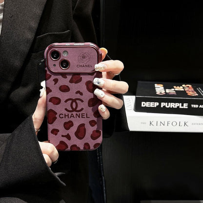 CC Purple Color Leather iPhone Case
