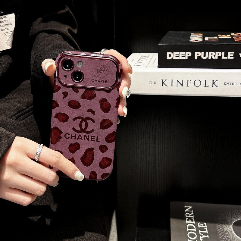 CC Purple Color Leather iPhone Case