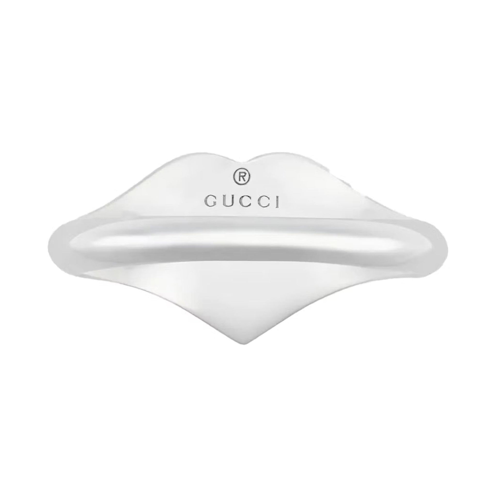 GG Interlocking G Red Enamel Heart Ring