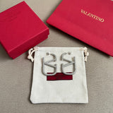 18K Vlogo Diamond Earrings