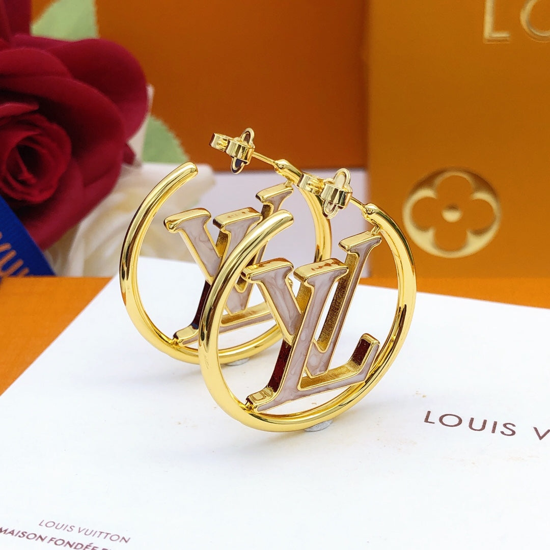 18K Louis Louise Hoop Pearls Earrings