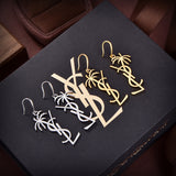 18K Saint Monogram Palmier Statement Earrings