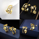 18K Triomphe Heart Earrings