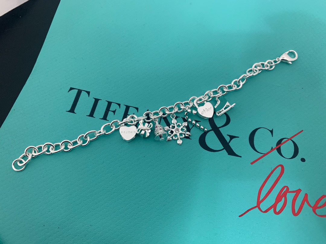 18K T Christmas Tag Bracelet