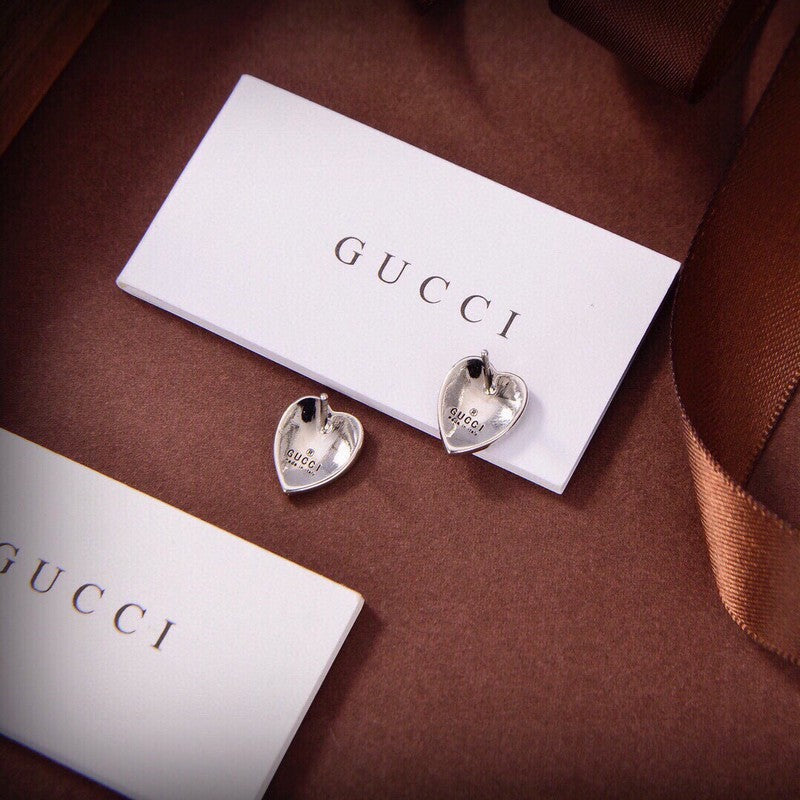 18K GG Blue Heart Earrings