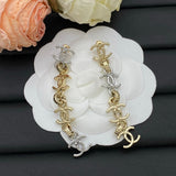 18K CC Long Gold Earrings