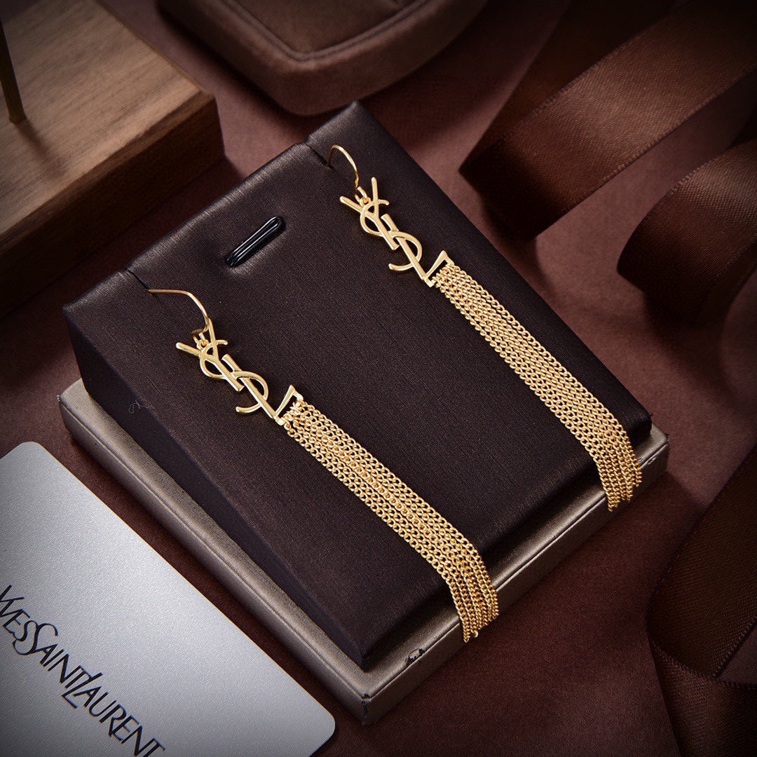 18K Saint Monogram Tassels Earrings
