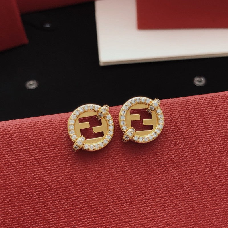 18K F Diamond Gold Earrings