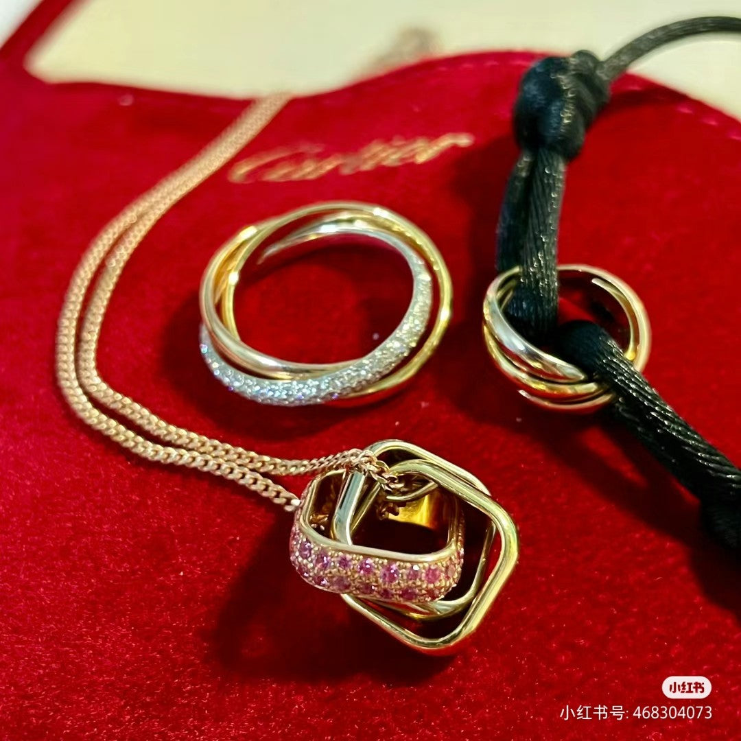 18K Trinity Pink Diamond Necklace