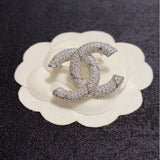 18K CC White Gold Diamond Brooch