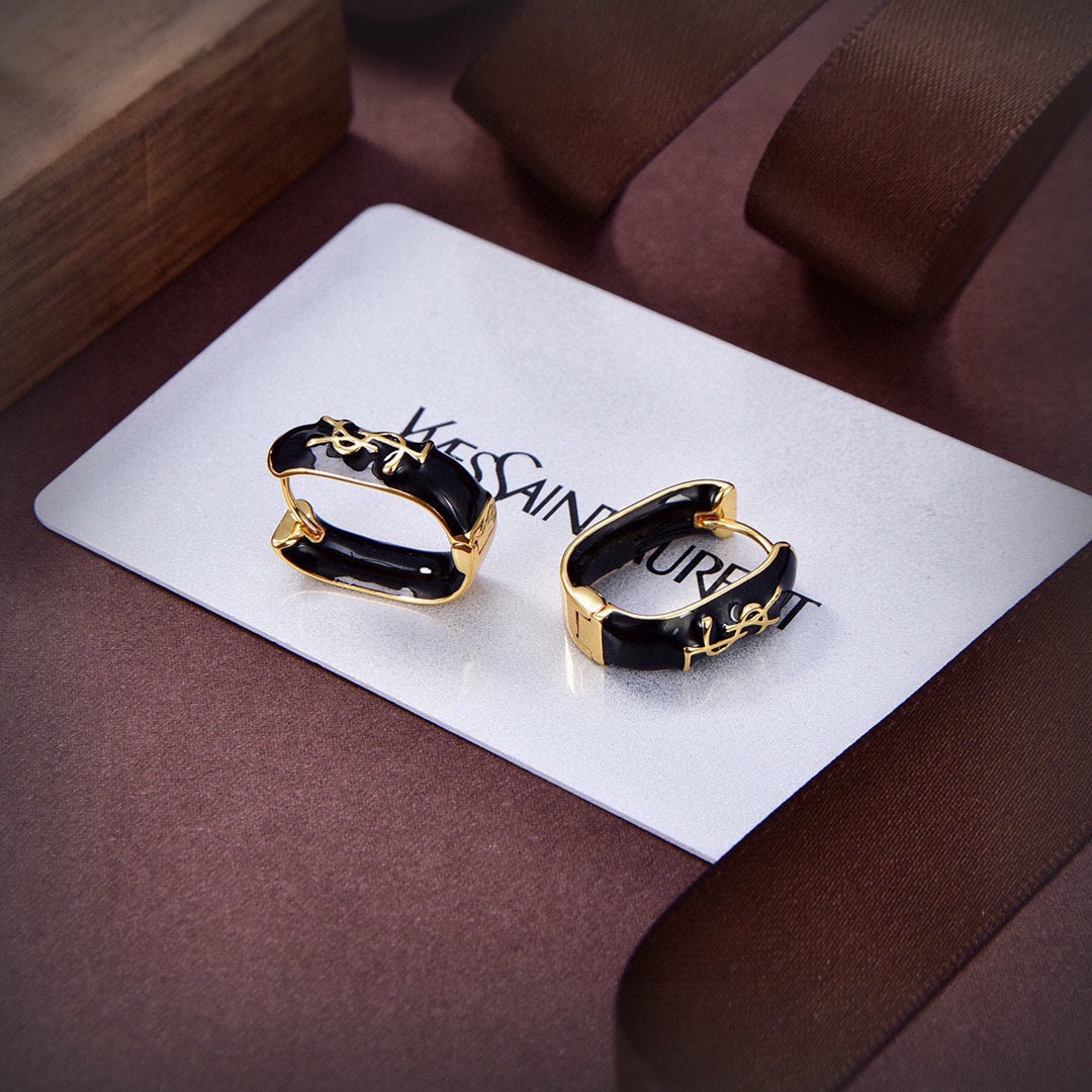 18K Saint Black Earrings