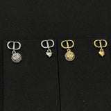 18K CD Pearl Diamond Drop Earrings