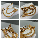 18K Lucky Animals Dove Clip Brooch