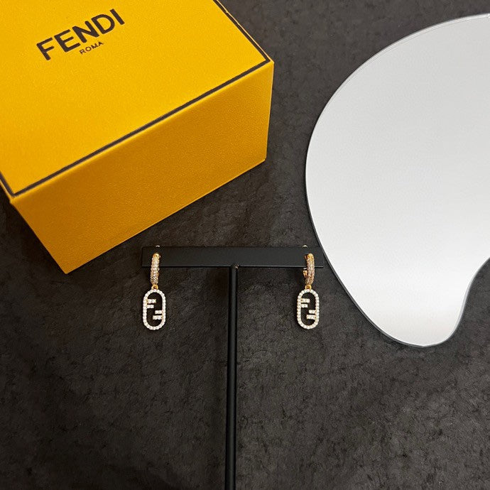 18K F OLock Earrings
