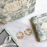18K CD Star Pink Crystals Earrings