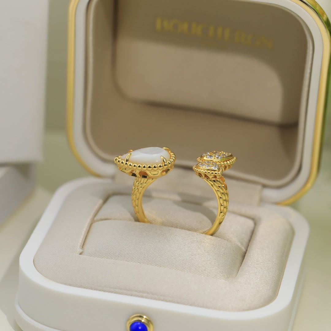 18K Serpent Boh¡§¡§me Diamonds Ring