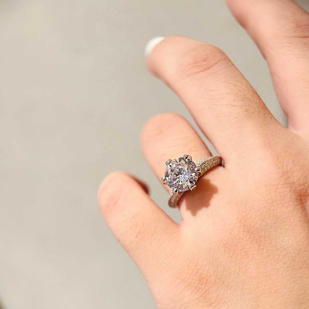 18K T Pave Tiffany Setting Engagement Ring