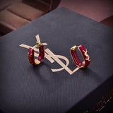 18K Red Earrings