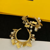 18K F Pearls Earrings