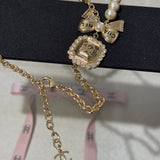 18K CC 25K Butterfly Pearl Necklace