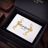 18K Saint Monogram Palmier Statement Earrings