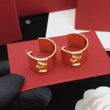 18K Vlogo Cuff Earrings
