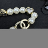 18K CC 25B Pearl Heart Choker Necklace