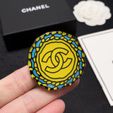 18K CC Color Brooch