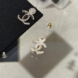 18K CC Black Diamond Earrings