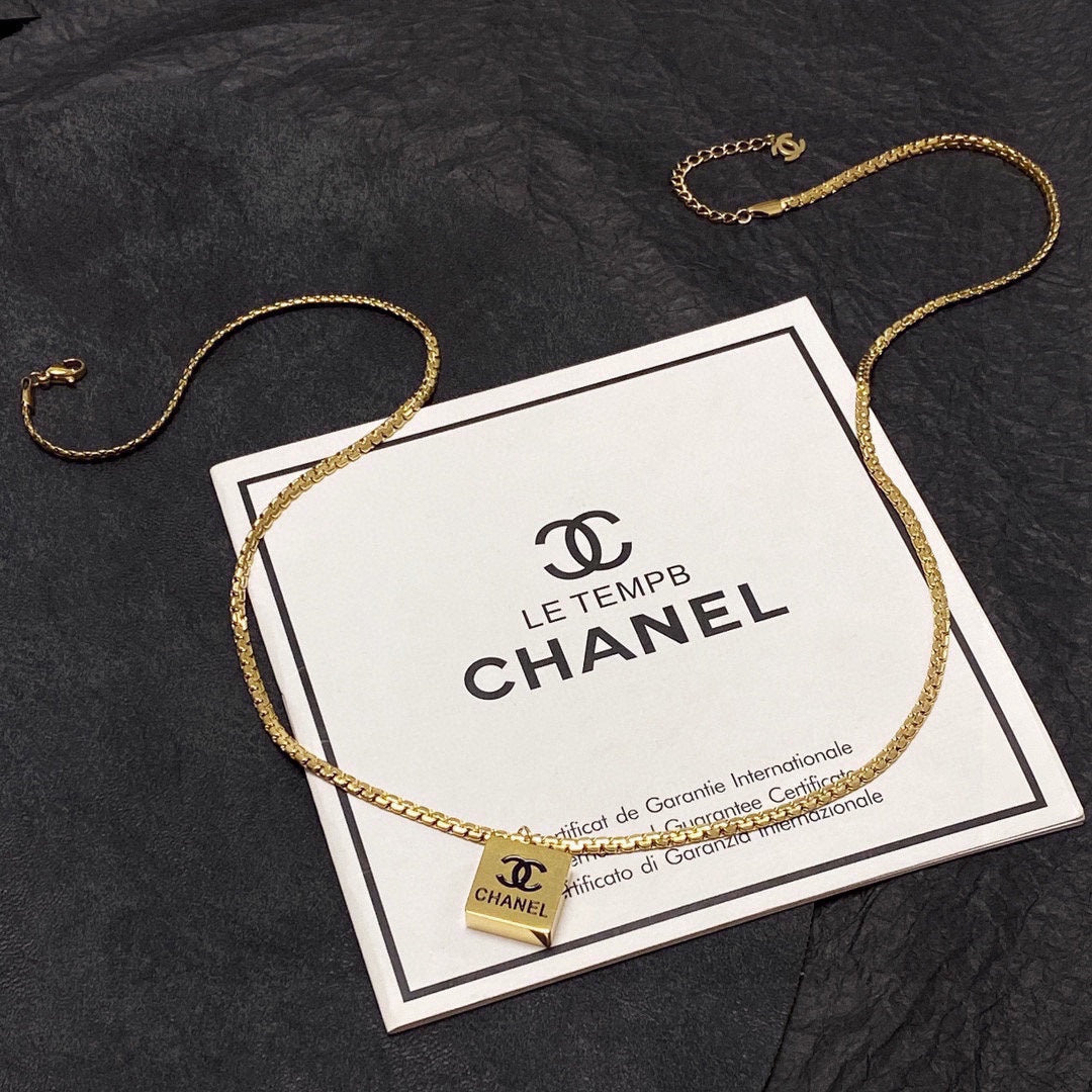 18K CC Pendant Necklace