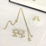 18K CC Diamond Earrings